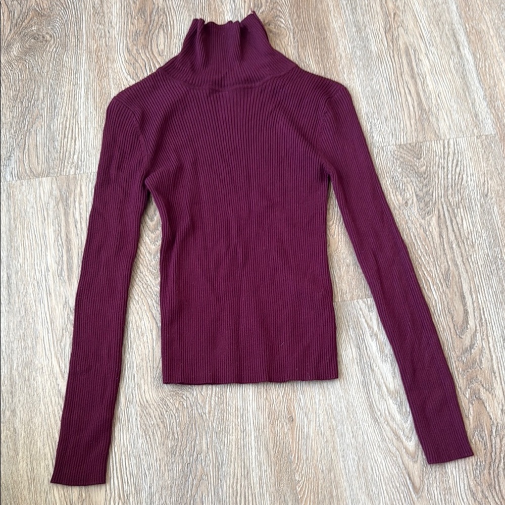 Active USA Maroon Ribbed Turtleneck